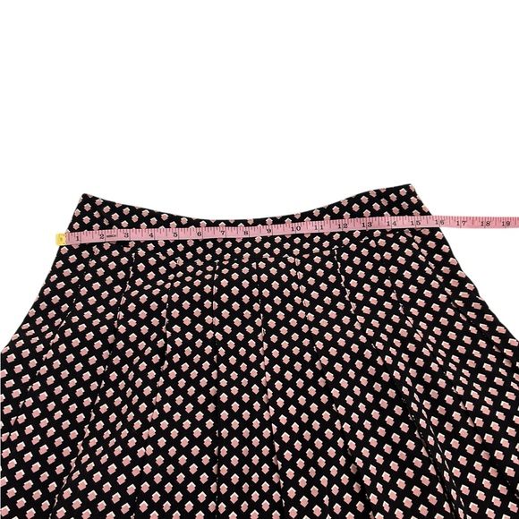 Talbots A-Line Wide Pleated Black White & Pink Geometric Print Skirt Size 4 - Picture 6 of 10
